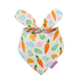 LunaMarie birthday bandana Easter Garden close-up shows silky fabric for comfortable wear