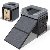 lunacme dog window perch with sofa provides a cozy elevated spot for close companionship.