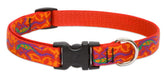 Collar LupinePet Originals Go Go Gecko ajustable 9-14 pulgadas, ideal para perros pequeños.