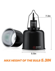 LURMMUE 2-pack 5.5-inch deep dome lamp side-angle highlights polished interior for brighter basking