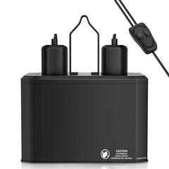 LURMMUE dual dome lamp fixture front view showcases broad heat and UVB coverage