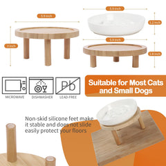 Lusifaco whisker-friendly dish, 5.9 inches wide, minimizes whisker fatigue for cat comfort.