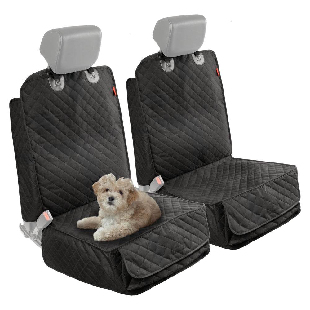 Lusso Gear dog seat cover front-2-pack waterproof protects front seats from muddy paws.