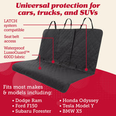 Lusso Gear dog seat cover non-slip back keeps your dog secure on bumpy rides