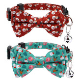 LUTER Christmas cat collar red snowman with bow promotes festive style and comfortable fit