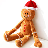 Luudoogs no stuffing gingerbread toy with squeaker for interactive Christmas play.