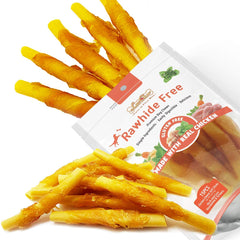 LuvChew chicken-wrapped dog bone pack showing natural chicken for tasty chew time