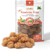 LuvChew mini peanut butter dog chew bones pack front view for safe chewing