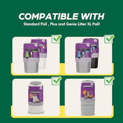 Luvinos easy-refill process showing knot-tying and film pull for quick replacement.