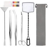 Luxiv aquascape tools kit curved scissors closeup for precise delicate trimming.