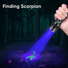 LUXNOVAQ UV flashlight USB charging port highlights convenient recharge during fieldwork.