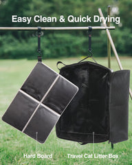 Luxtude large litter box dimensions show spacious option for bigger cats during travel