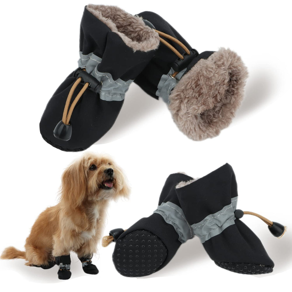 LUZGAT Dog Snow Boots pack of four protect paws in winter weather.