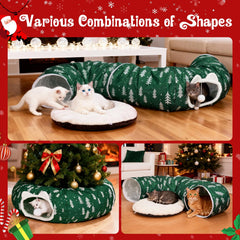 LVUVXVAV cat tunnel entry with hanging plush balls encourages safe exploration.