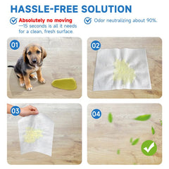 L&W BROS Easy Clean Pet Sheets absorption action captures liquids in about 15 seconds.