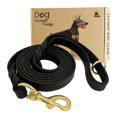 LWBMG leather dog leash 6ft braided for durable daily walks.
