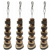LWINGFLYER bois pomme naturel, jouet dentition pour petits animaux, stimule la curiosité et l’activité.