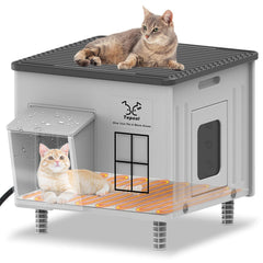 Lxheir Tepoal outdoor cat house front view highlights a weatherproof shelter for harsh winters