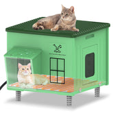 Lxheir Tepoal outdoor cat house winter view provides warmth for outdoor cats in cold weather.