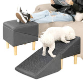 LY YJPDZSW dog ramp couch front view highlights sturdy wood frame for durable access.