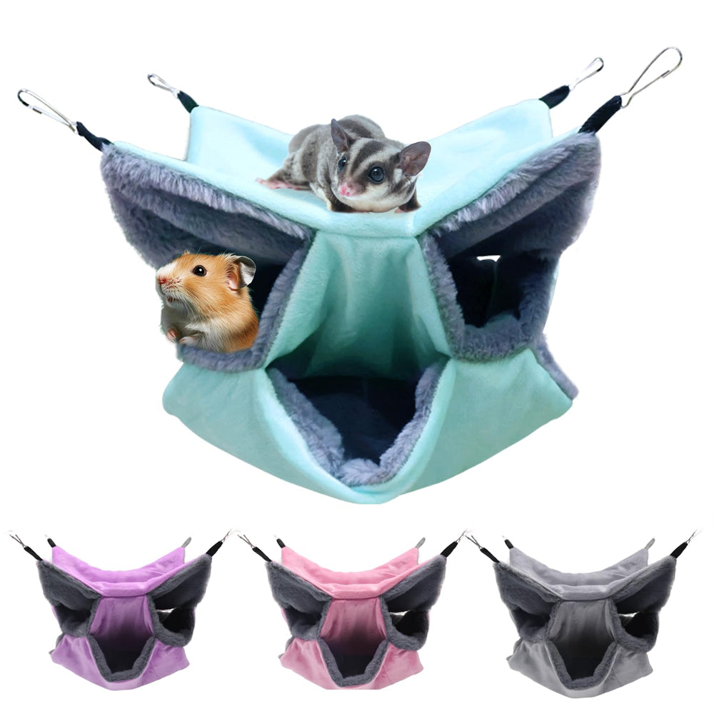 Lyart Sugar Glider Pouch Hammock closeup highlights cozy plush warmth for small pets.