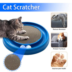 LYCTDD interactive cat ball track blue scratching pad redirects scratching