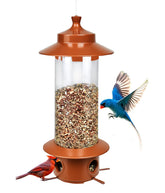LYKENTOR squirrel-proof bird feeder roof view demonstrates seed protection from squirrels.