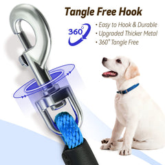 Lynxking check-cord dog leash 30ft blue long-training length