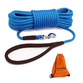 Lynxking check-cord dog leash compact-handle blue for comfortable grip