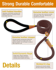 Lynxking dog leash slip lead heavy-duty braided nylon handles tough training sessions with confidence