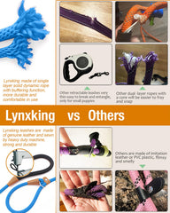 Lynxking dog slip lead 8ft nylon—versatile length for larger dogs.