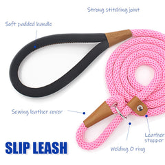 Lynxking slip lead 6ft braided nylon for confident training sessions