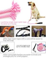Lynxking slip lead adjustable loop with leather stopper for easy fit