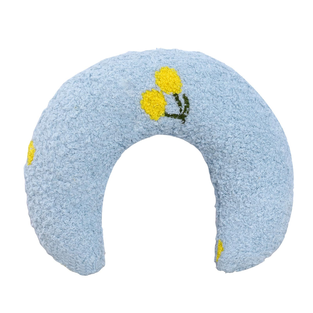 Lystaii cat calming pillow front view in light blue provides cozy home comfort.