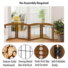 LZRS 4-panel dog gate extra-wide-opening suits doorways and stairwells for larger pets.