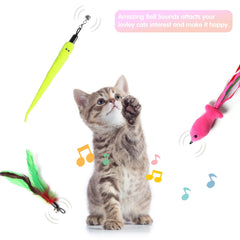M JJYPET cat wand with bell for lively interactions and playful training.