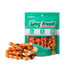 M-PETS dog treats 5 flavor kabobs packaging shows variety for daily rewards and training.