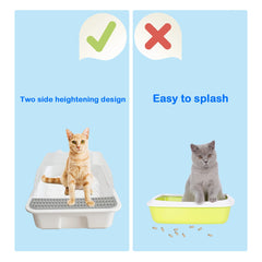 MUYG Open Cat Litter Box hollow-out pedal aids clean exit.
