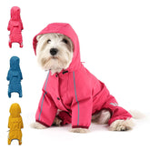 Mabawa dog raincoat pink hood front view shows rain protection for everyday walks