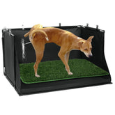 MABOZOO pee pad holder with artificial grass top protects walls during training.