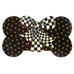 MACKENZIE-CHILDS Pup Placemat bone-shaped mat creates a stylish pet dining station for tidy feeding.