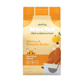 Made by Nacho dry cat kibble bag front shows high-protein formula for active cats.