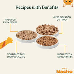 Made by Nacho minced chicken and herring bowl demonstrates sustainably-sourced proteins and appealing texture