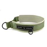 MADE TO ROAM Everyday Collar Washington Rain closeup shows soft vegan leather comfort