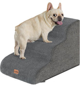 Made4Pets dog stairs grey 3-step bed access for safer, easier climbs.