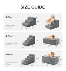 Made4Pets dog stairs grey non-slip bottom ensures secure climb