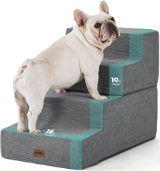 MADE 4 PETS Made4Pets dog steps for bed grey closeup, aiding safe bed access.