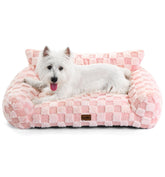 MADE 4 PETS pink medium indoor couch bed front view supports cozy naps