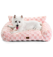 MADE 4 PETS pink medium indoor couch bed front view supports cozy naps