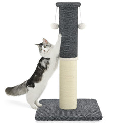 Made4Pets tall cat scratching post 33 inches with sturdy base for stable indoor play.